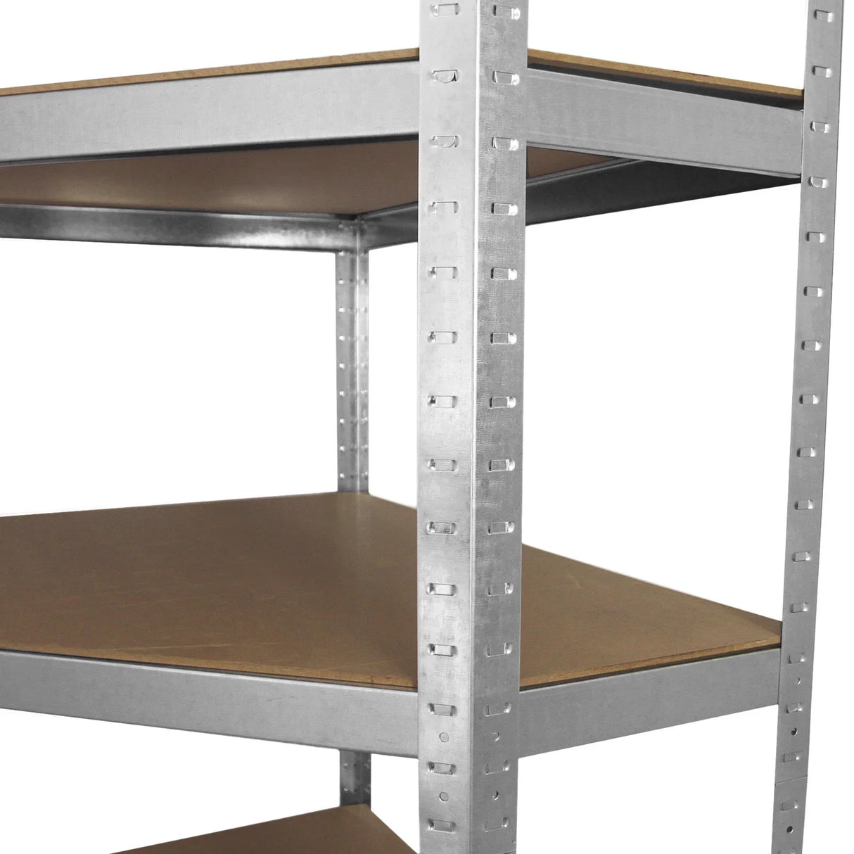 Galwix Corner Racking, 90cm wide, featuring sturdy metal frame, adjustable shelves, and smooth wood-like surfaces for versatile storage