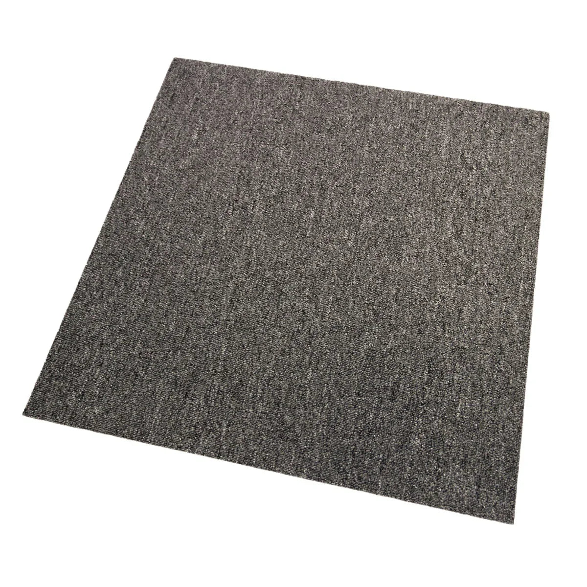 Anthracite carpet tile with a textured surface, ideal for modern interiors, showcasing a dark gray color and square shape, perfect for versatile flooring solutions