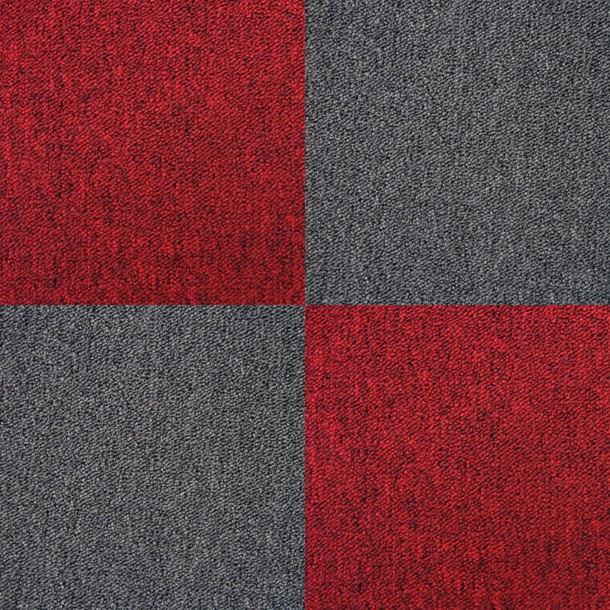 Charcoal black carpet tiles featuring a textured surface, ideal for modern interiors, showcasing a stylish, durable design