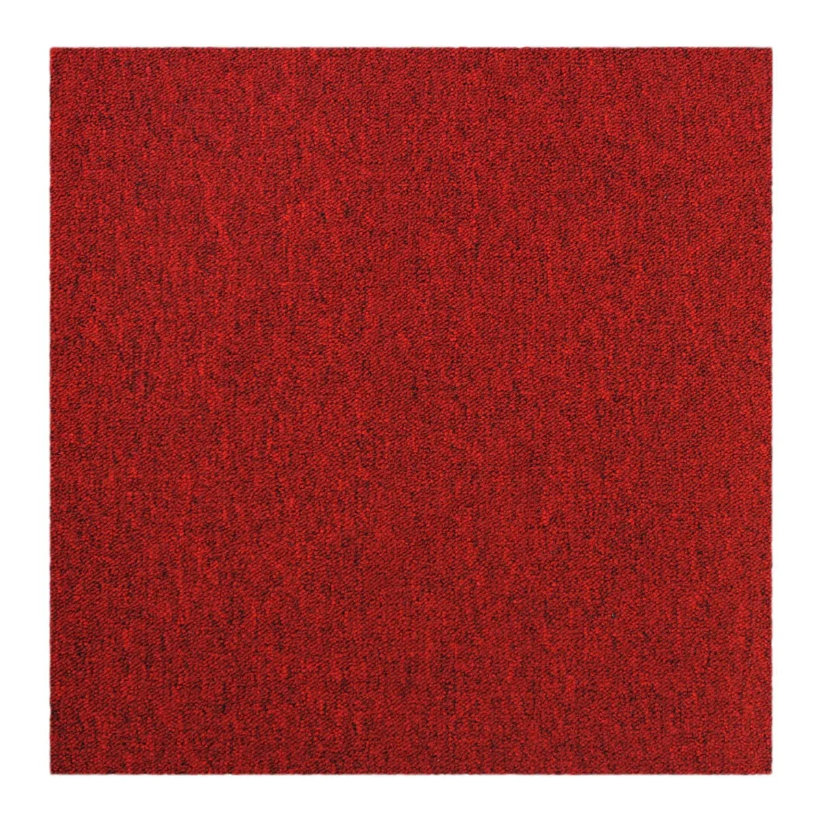 Scarlet red carpet tile with a textured surface, ideal for flooring, showcasing a vibrant color perfect for modern interiors