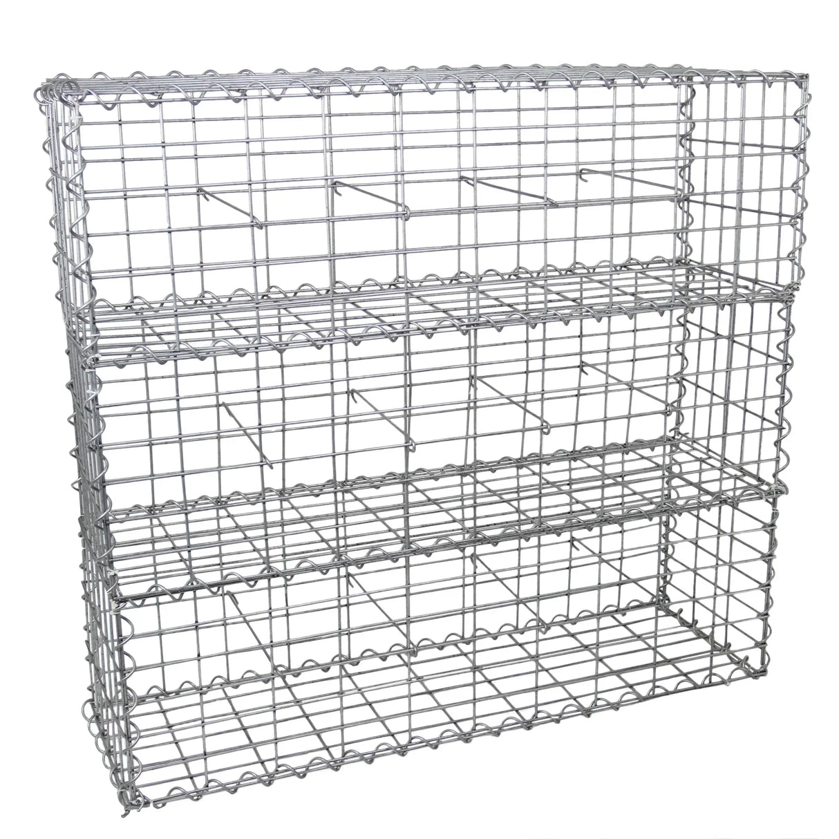 Galvanized steel gabion baskets, 100 x 30 x 30cm, featuring a sturdy wire mesh design, ideal for landscaping and erosion control