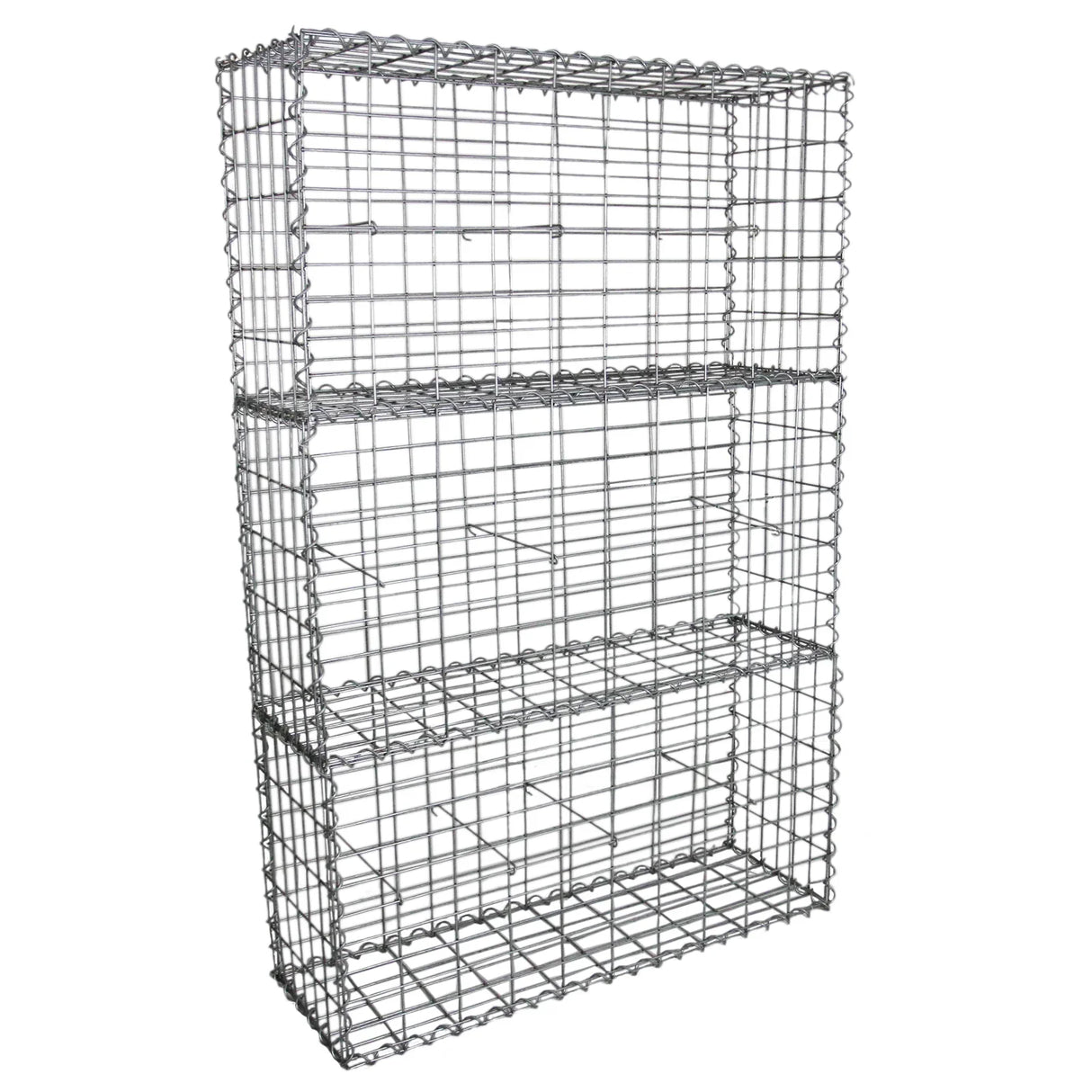 Galvanized steel gabion baskets in a 3-pack, measuring 100 x 50 x 30cm, featuring a sturdy, open-wire design for landscaping and erosion control