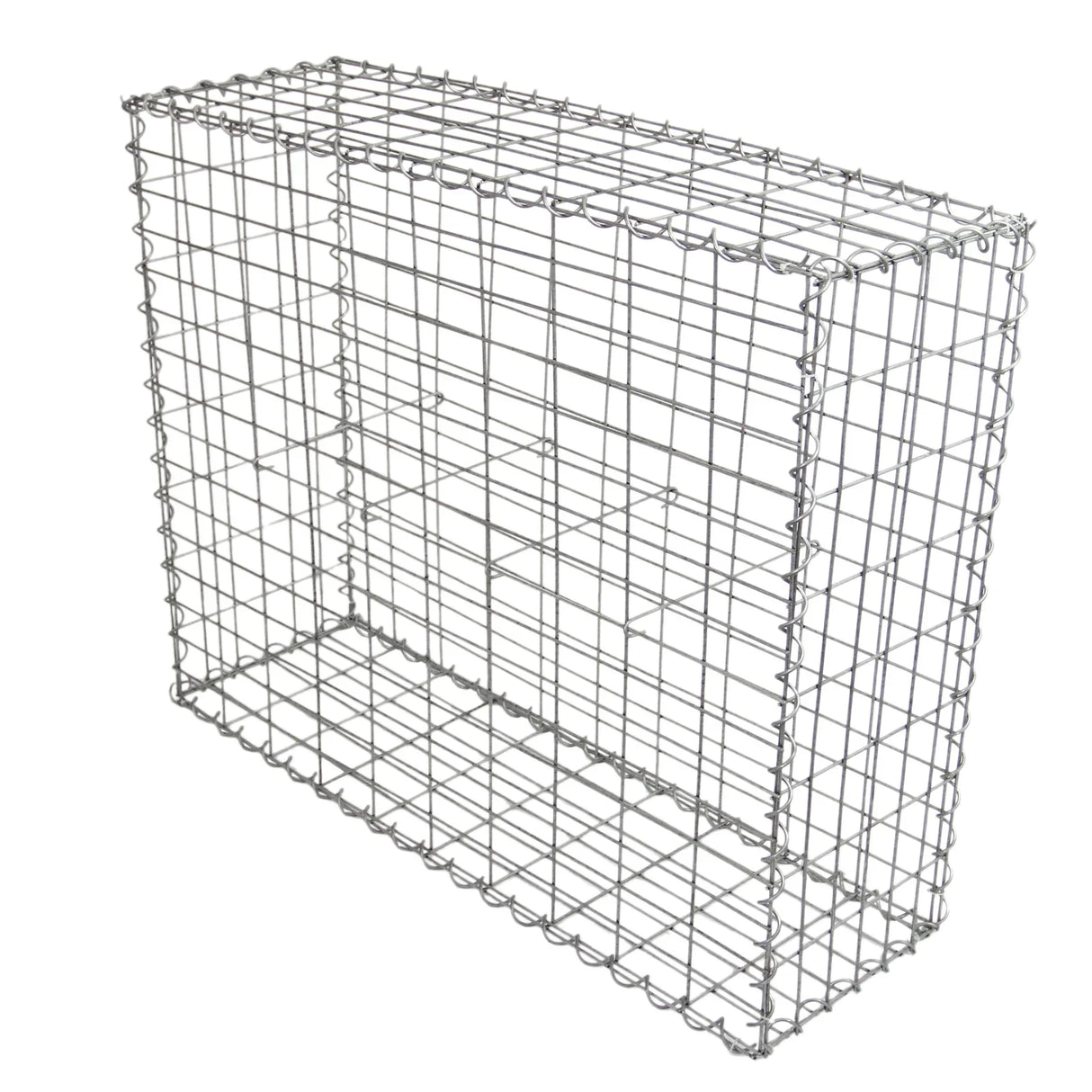 Galvanized steel gabion basket, 100 x 80 x 30cm, sturdy wire mesh construction, ideal for landscaping and erosion control, 2 pack