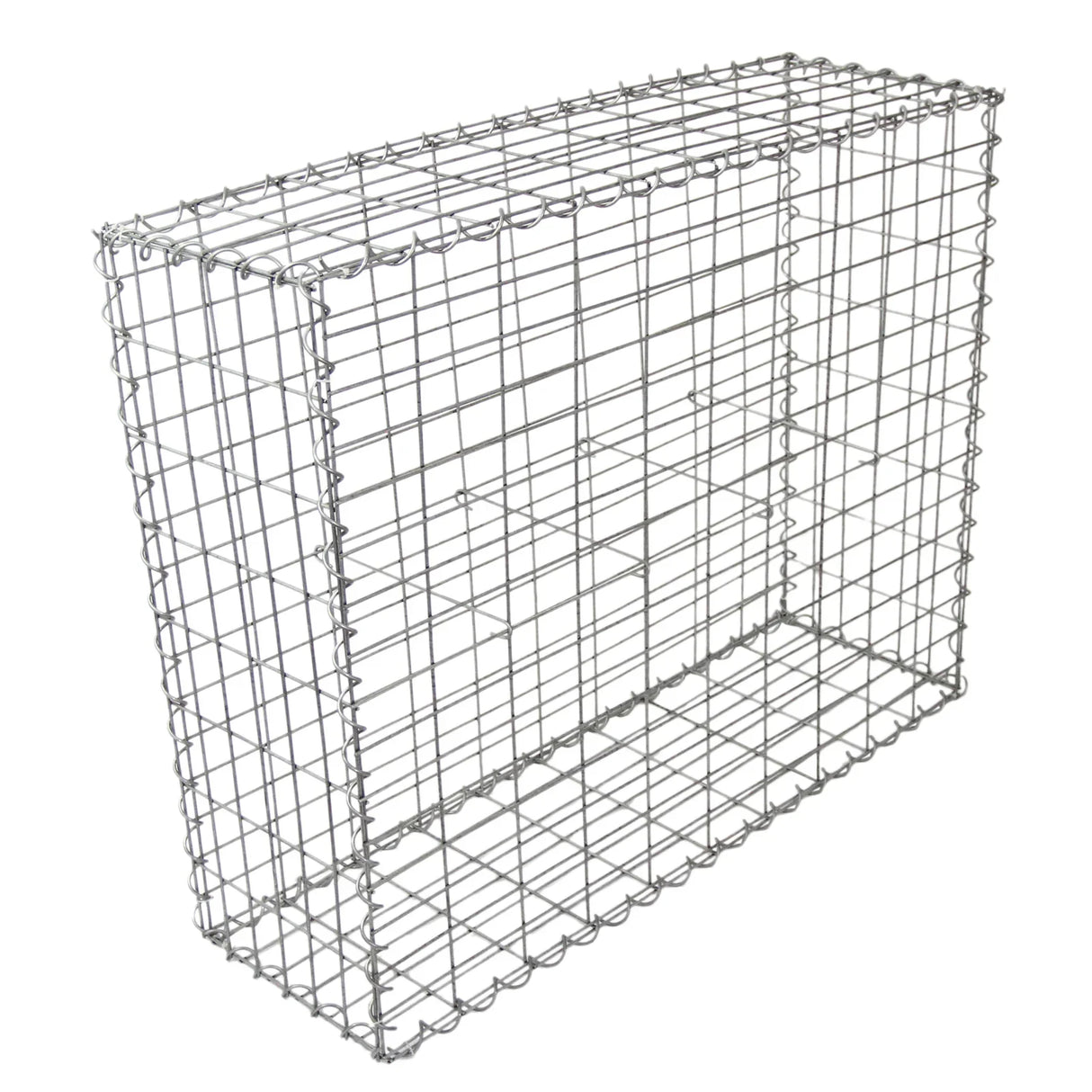Galvanized steel gabion basket, 100 x 95 x 30cm, sturdy wire mesh construction, ideal for landscaping and erosion control, sold in a 2 pack