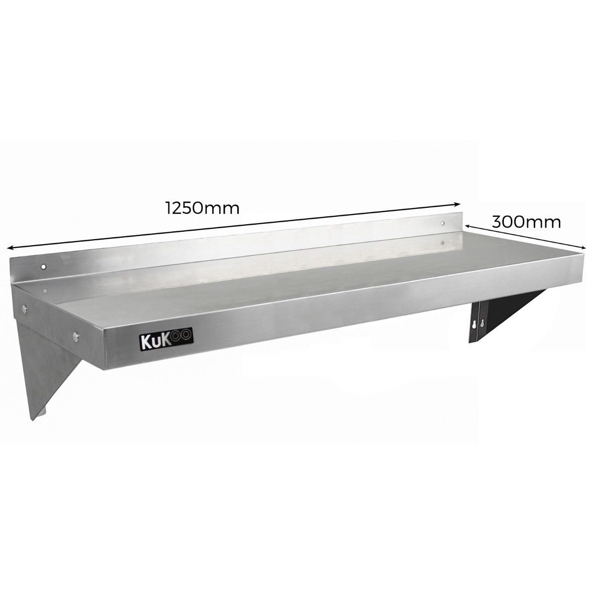KuKoo Commercial Sink With Pre-Rinse Tap, 6ft Stainless Steel Catering Bench, 2 x Wall Mounted Shelves