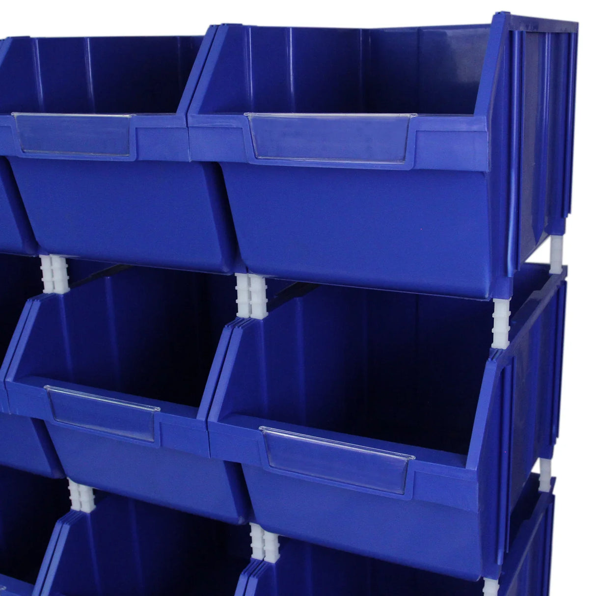 T-RAX Blue 90cm storage unit featuring 12 durable blue plastic quick pick bins, ideal for organizing tools and supplies