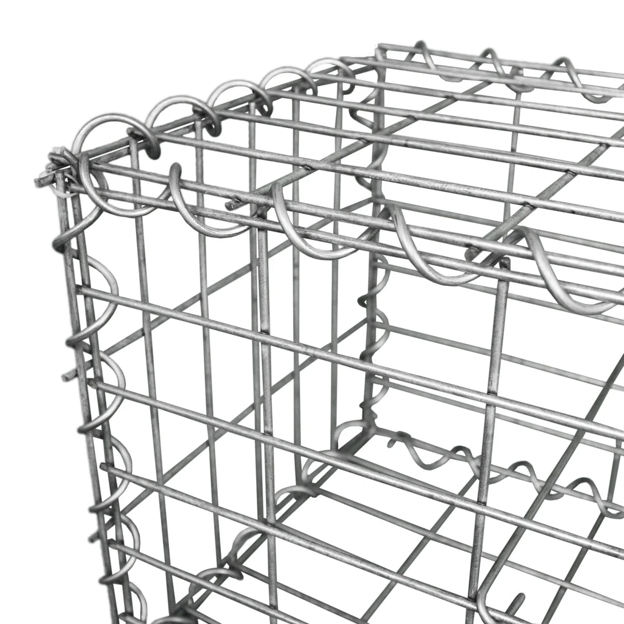 Galvanized steel gabion basket with a sturdy wire mesh design, measuring 100 x 80 x 30cm, ideal for landscaping and erosion control