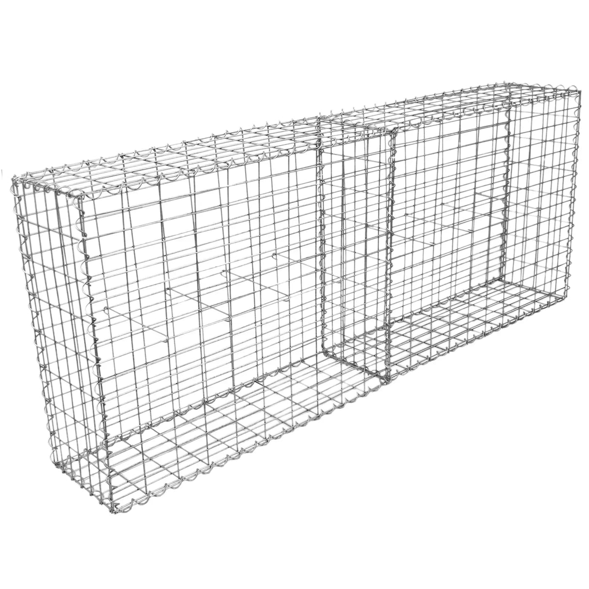 Galvanized steel gabion baskets, 100 x 95 x 30cm, featuring a sturdy wire mesh design, ideal for landscaping and erosion control, sold in a 6 pack