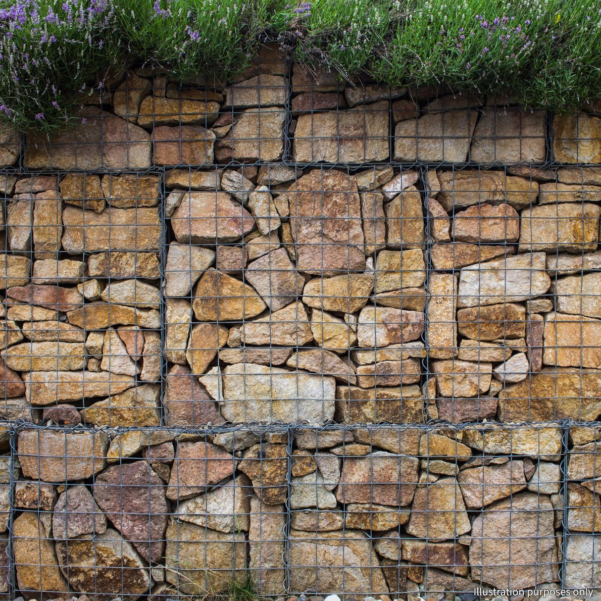Gabion baskets filled with natural stones, showcasing a sturdy wire mesh design, ideal for landscaping and erosion control