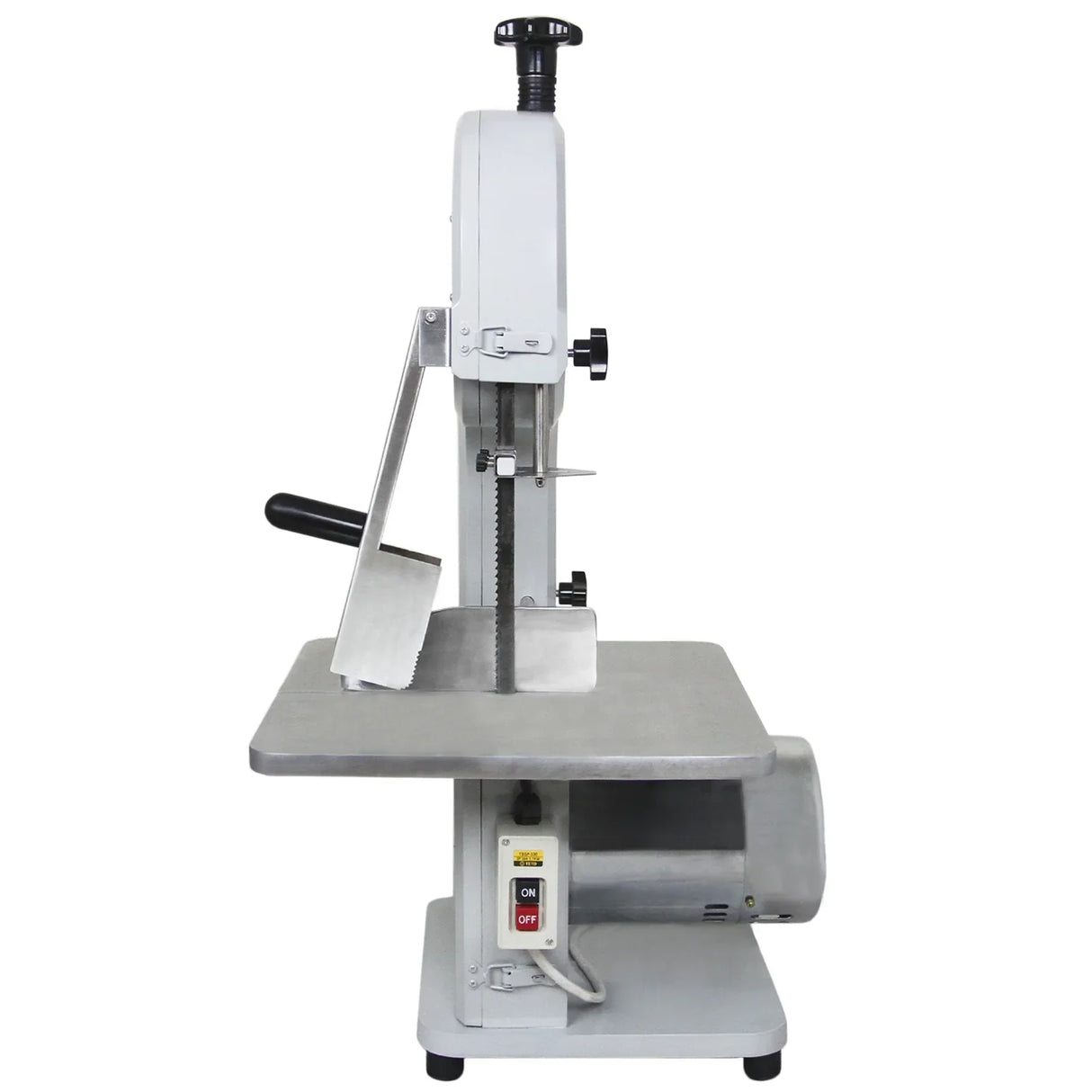 Kukoo Commercial Bone Saw Bandsaw with stainless steel body, adjustable blade, and sturdy worktable for efficient meat cutting