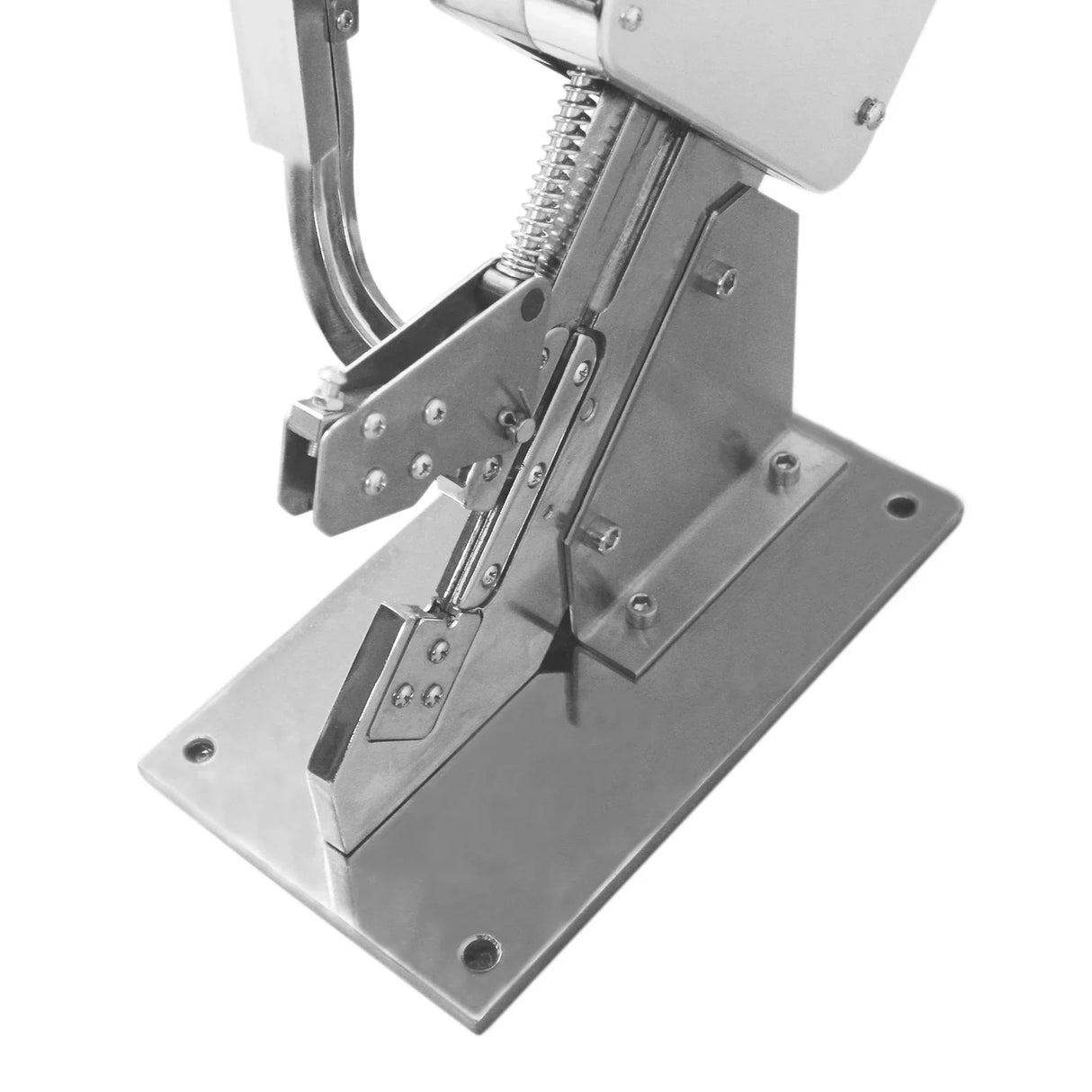 Stainless steel base of the KuKoo 5L sausage stuffer, showcasing its sturdy design and precision engineering for easy use