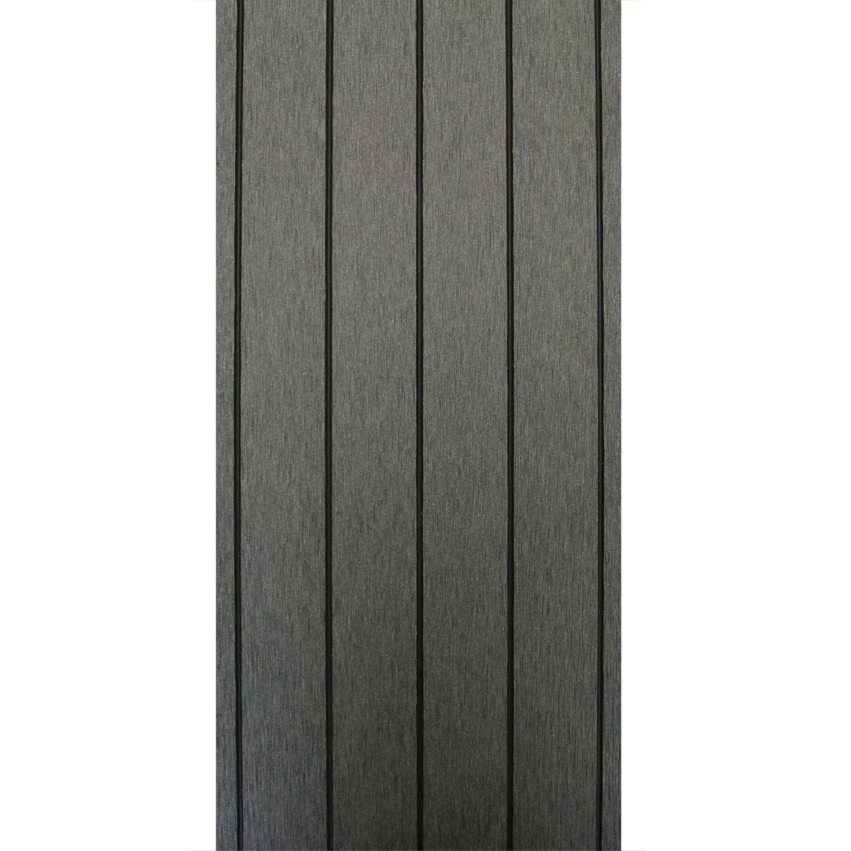 Castle Grey Jardí Composite Decking planks with a textured finish, featuring a sleek, modern design suitable for outdoor spaces