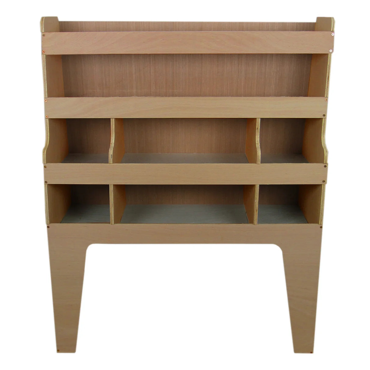 Plywood van racking for Ford Transit Custom, featuring multiple shelves and compartments, designed for efficient storage and organization