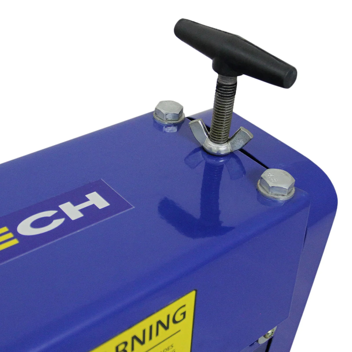 T-Mech Automatic Wire Stripper features a sturdy blue metal body, a black handle, and adjustable tension for precise wire stripping