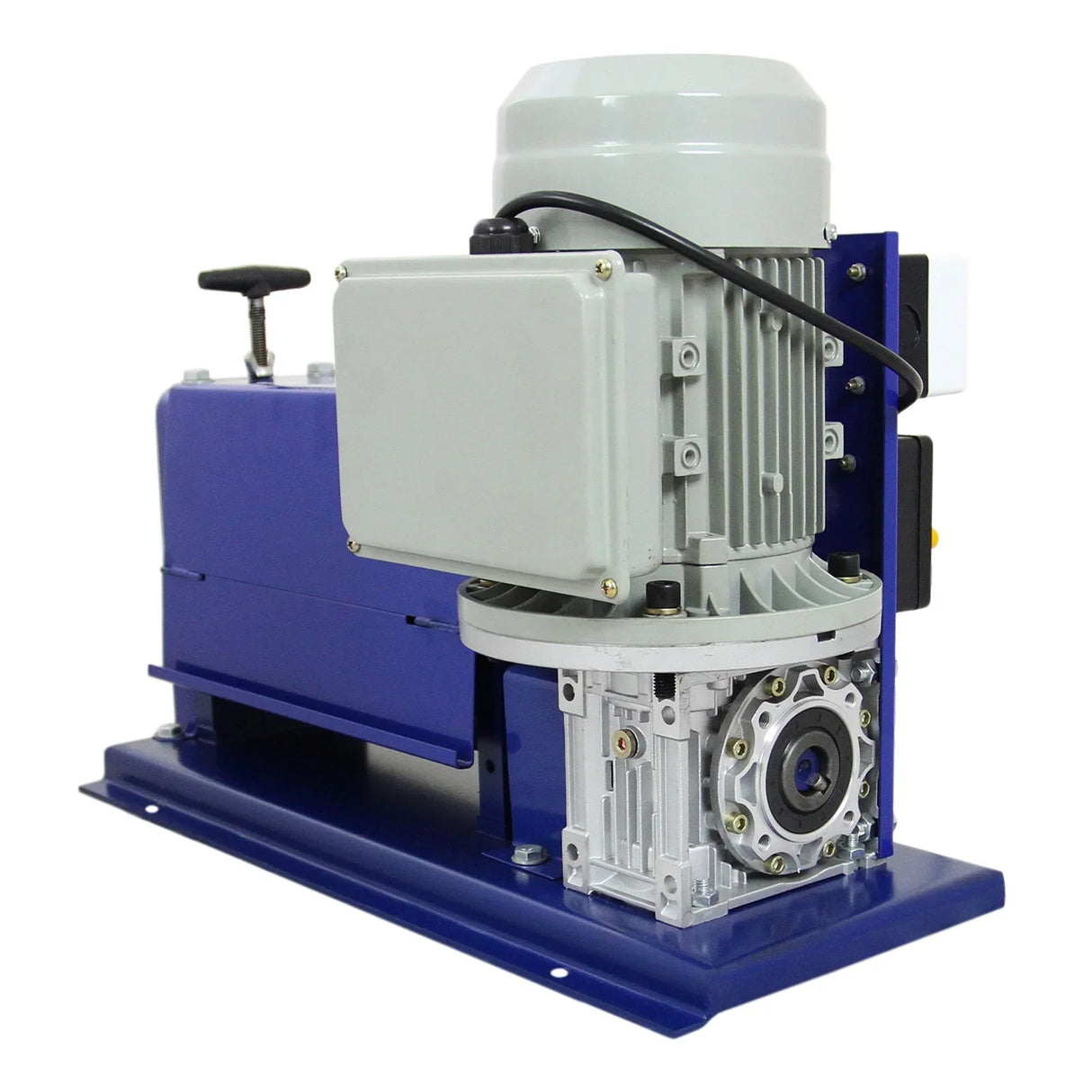 T-Mech Automatic Wire Stripper 38mm with a sturdy blue body, grey motor housing, and a compact design for efficient wire stripping