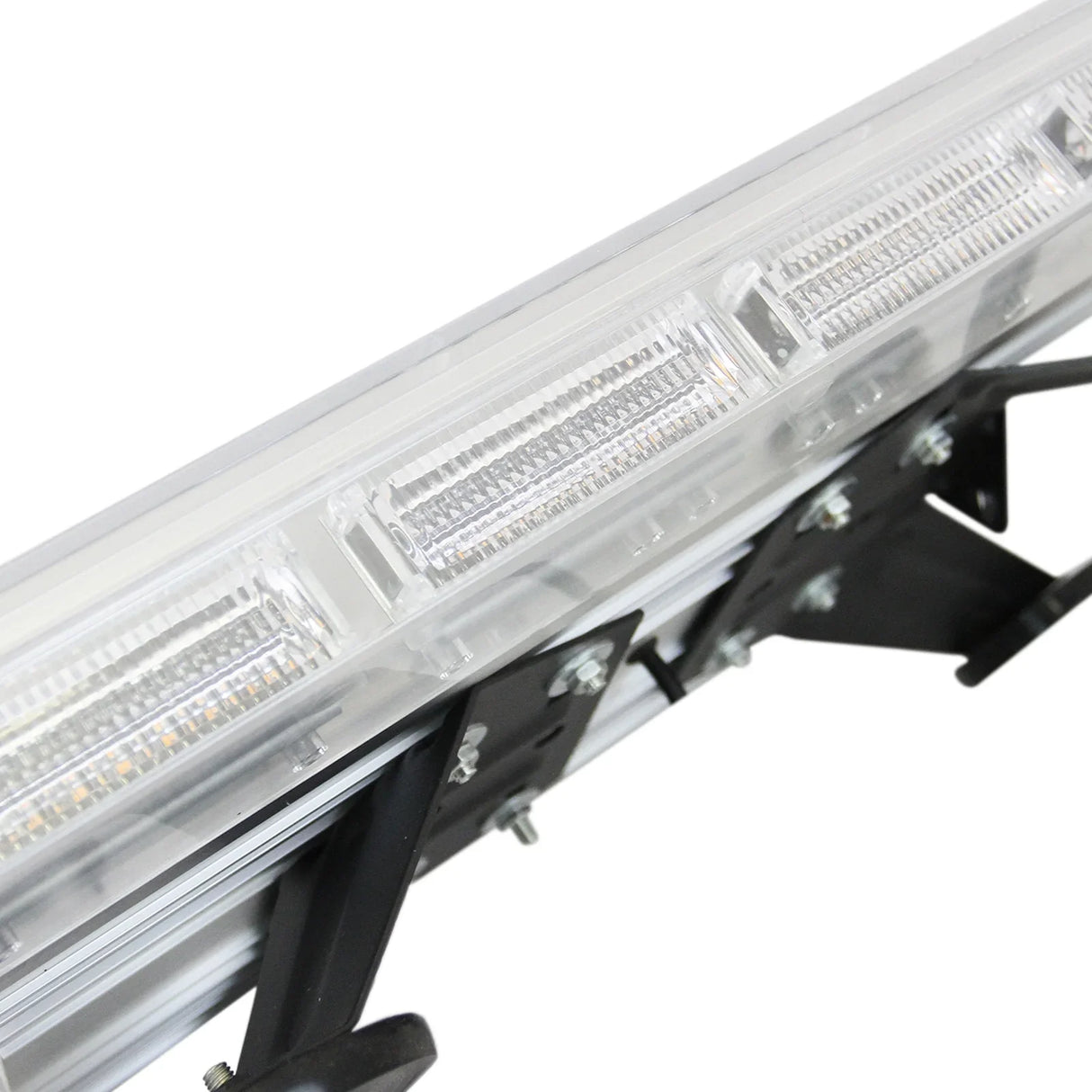 Amber Recovery Light 600mm features a sleek design with clear LED lenses, sturdy black mounting brackets, and a durable aluminum body