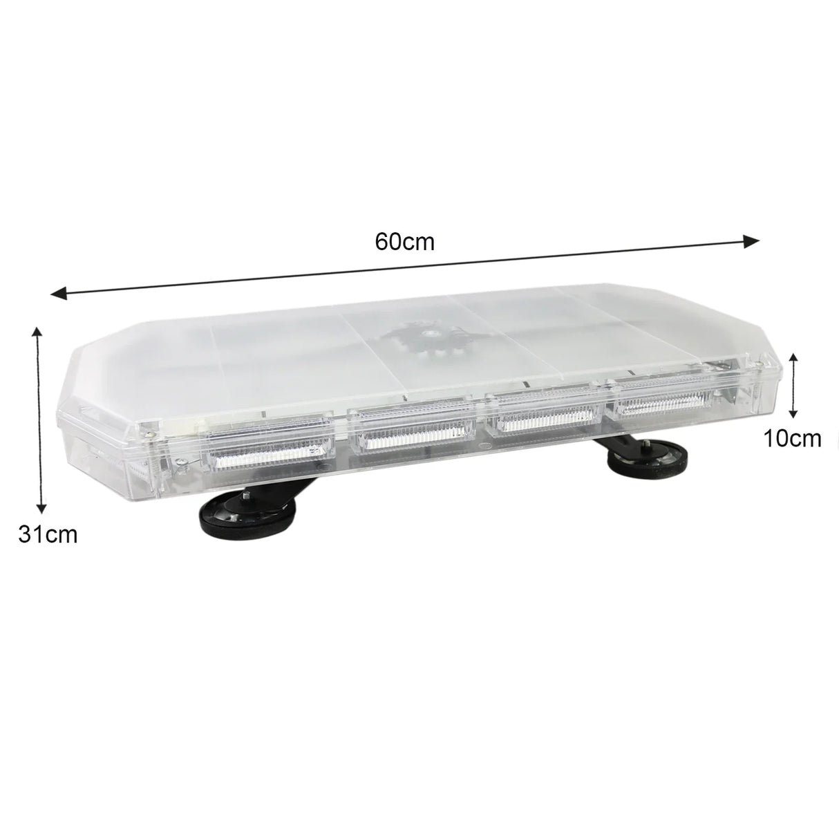 Amber Recovery Light 600mm features a clear polycarbonate housing, six bright amber LEDs, and a low-profile design for emergency vehicles