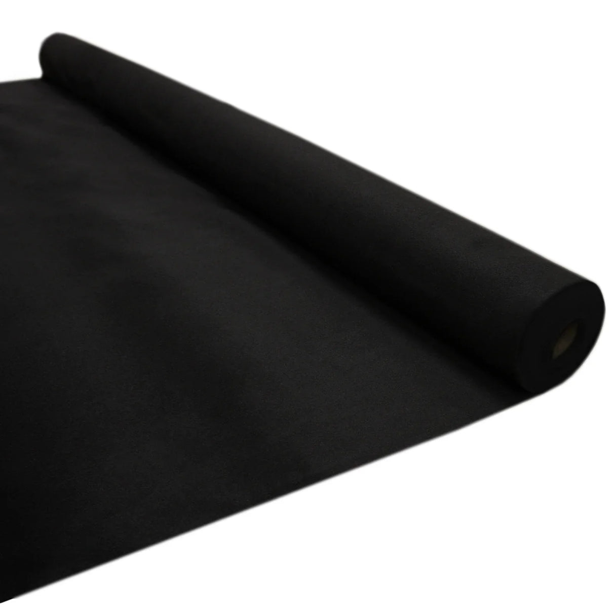 Black van carpet lining roll with a smooth texture, accompanied by five adhesive cans for easy installation and secure fitting