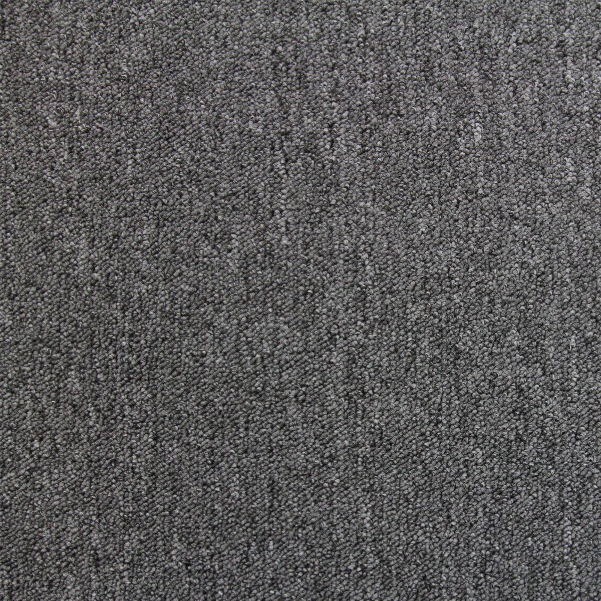 Anthracite grey carpet tiles with a soft, textured surface, ideal for modern interiors, covering 10m2 in total area
