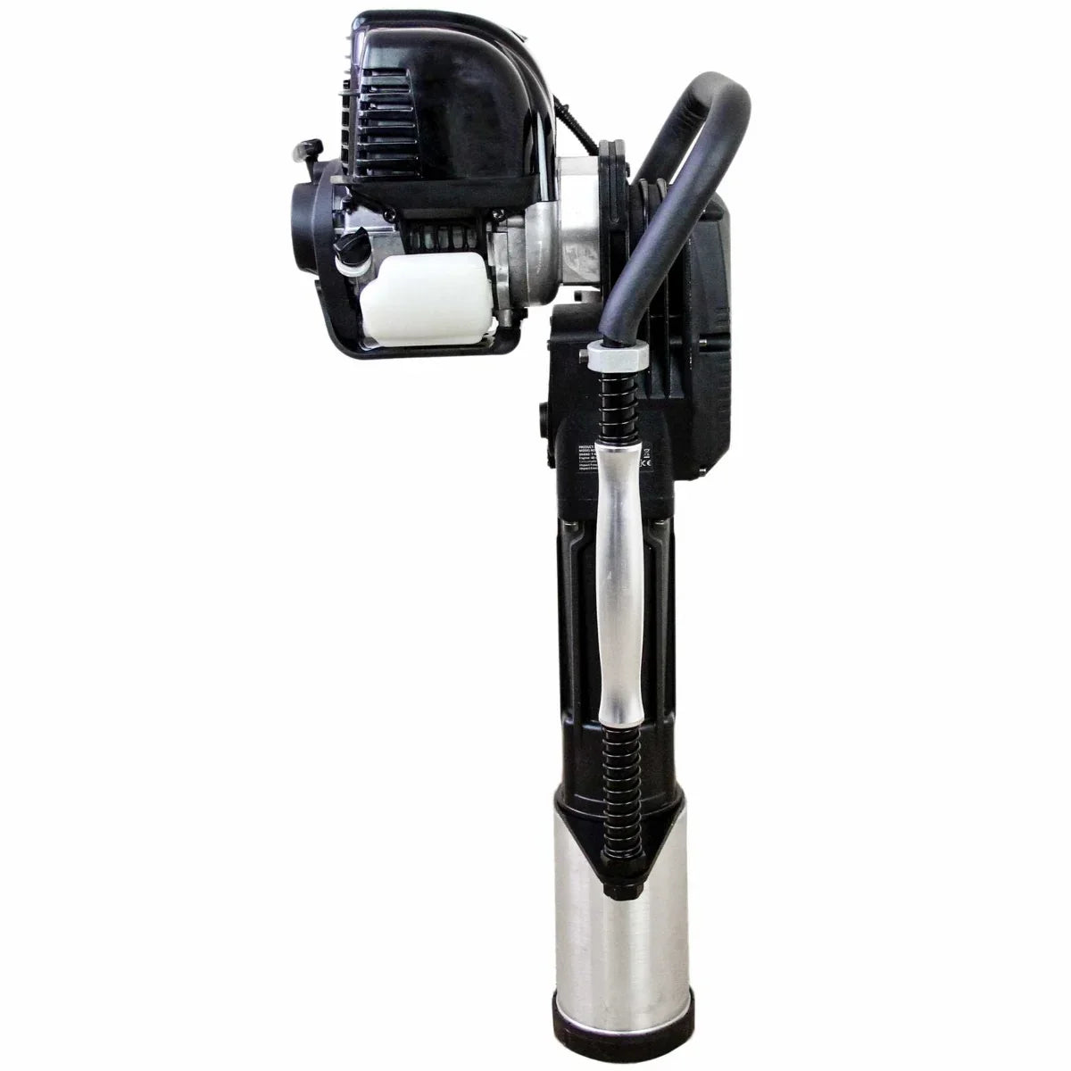 T-Mech 120mm 4 Stroke Post Driver with black and silver finish, featuring a powerful engine and sturdy construction for efficient use