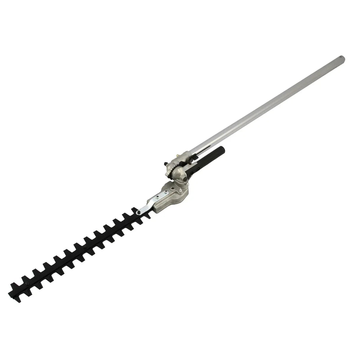 5 in 1 Multi Tool & Earth Auger features a sleek silver handle, black cutting blade, and adjustable head for versatile gardening tasks