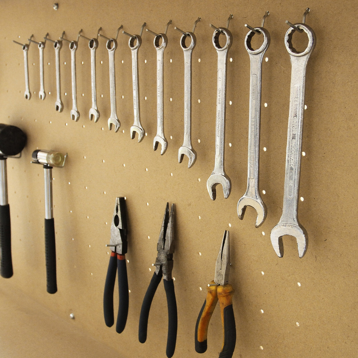 Workbench With Pegboard And Drawer In Blue