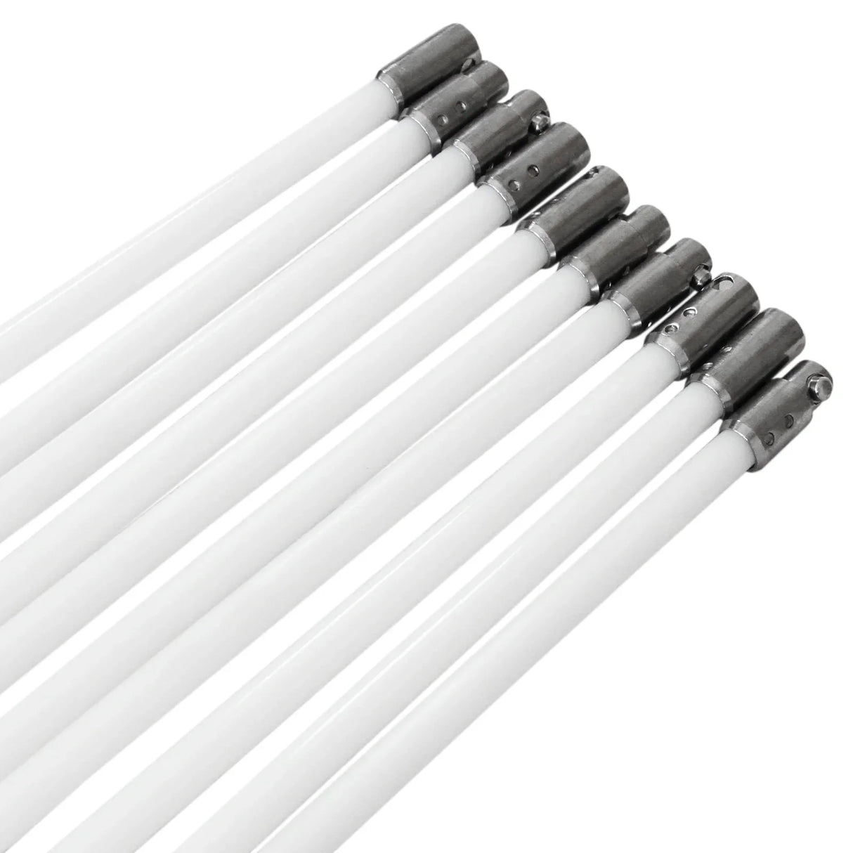 MAXBLAST Powered Chimney Sweep 8m features sturdy white fiberglass rods with durable metal connectors for efficient cleaning