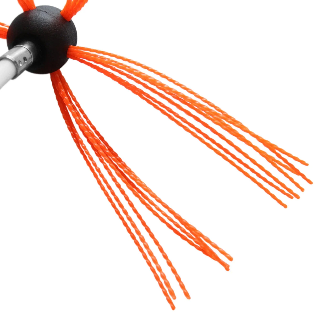 MAXBLAST Powered Chimney Sweep features vibrant orange bristles attached to a sturdy black base, designed for efficient cleaning