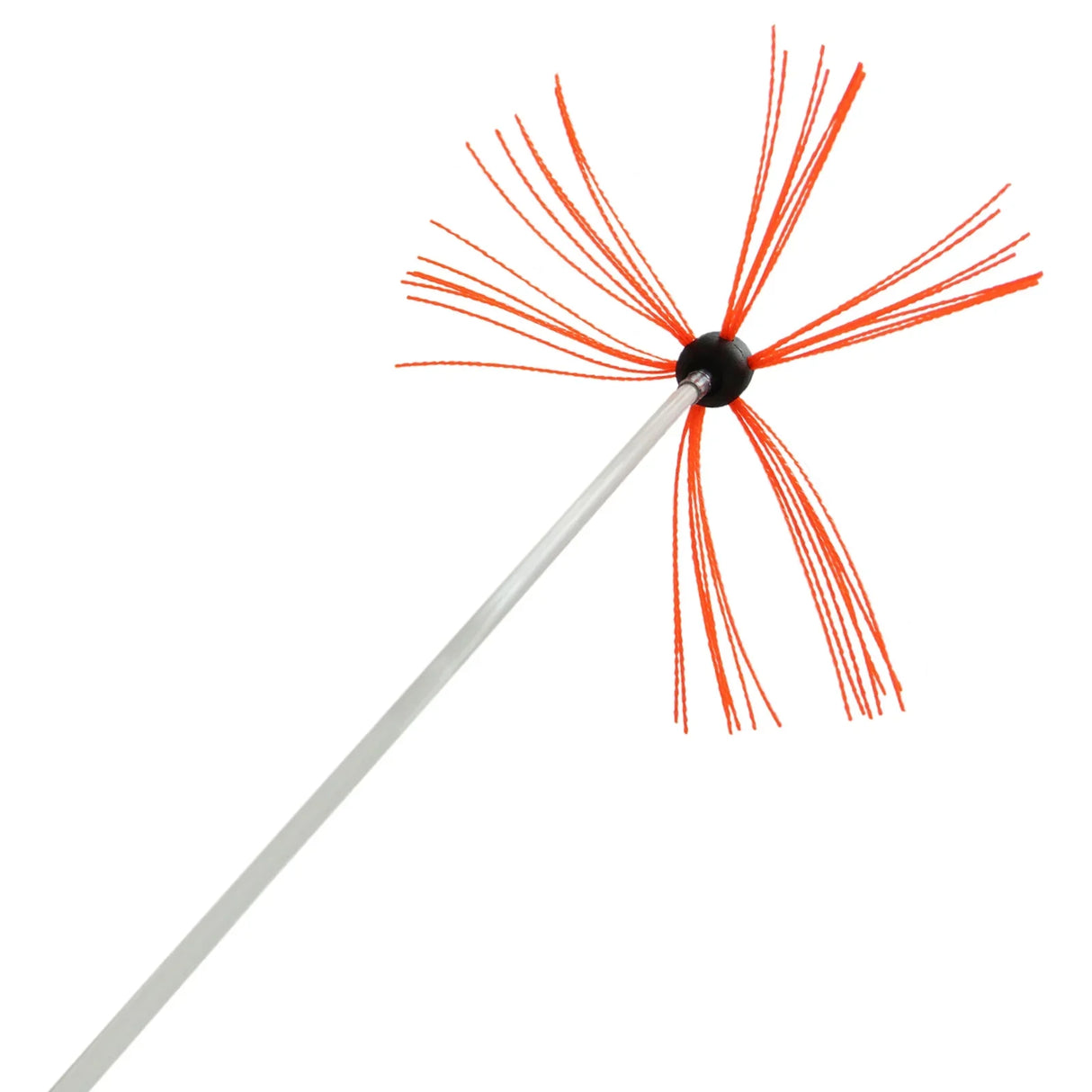 MAXBLAST Powered Chimney Sweep features a durable white pole with bright orange bristles, designed for effective chimney cleaning up to 11m