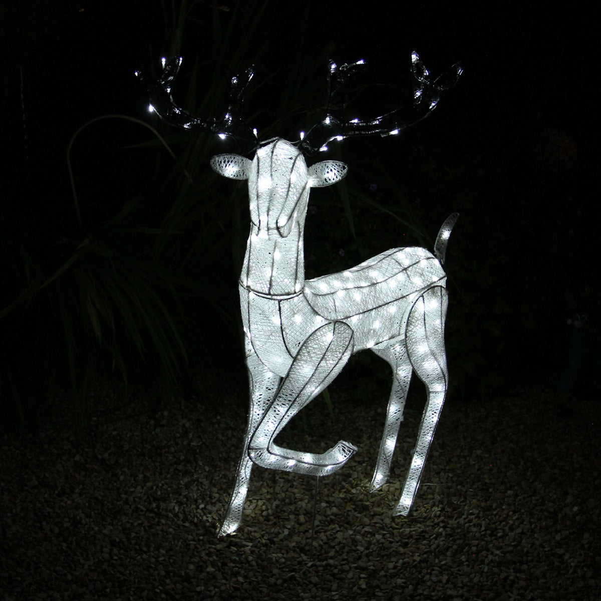 Light Up Reindeer Stag, Doe & Snowman Set