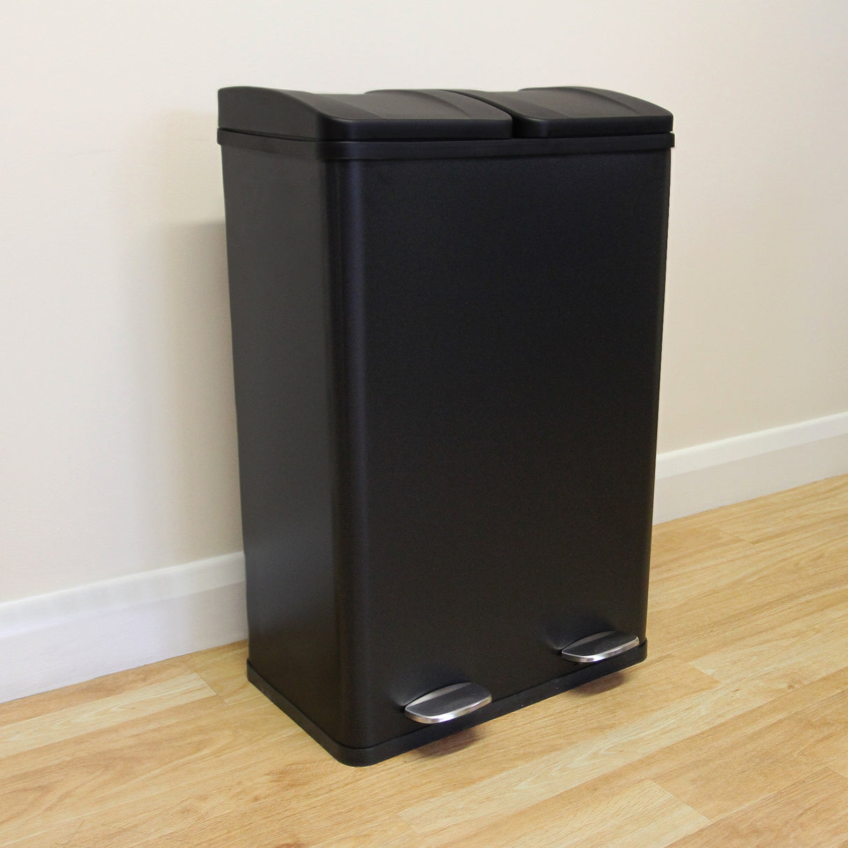 60L Dual Pedal Bin In Black