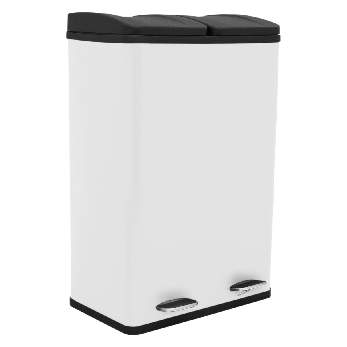 60L Dual Pedal Bin In White