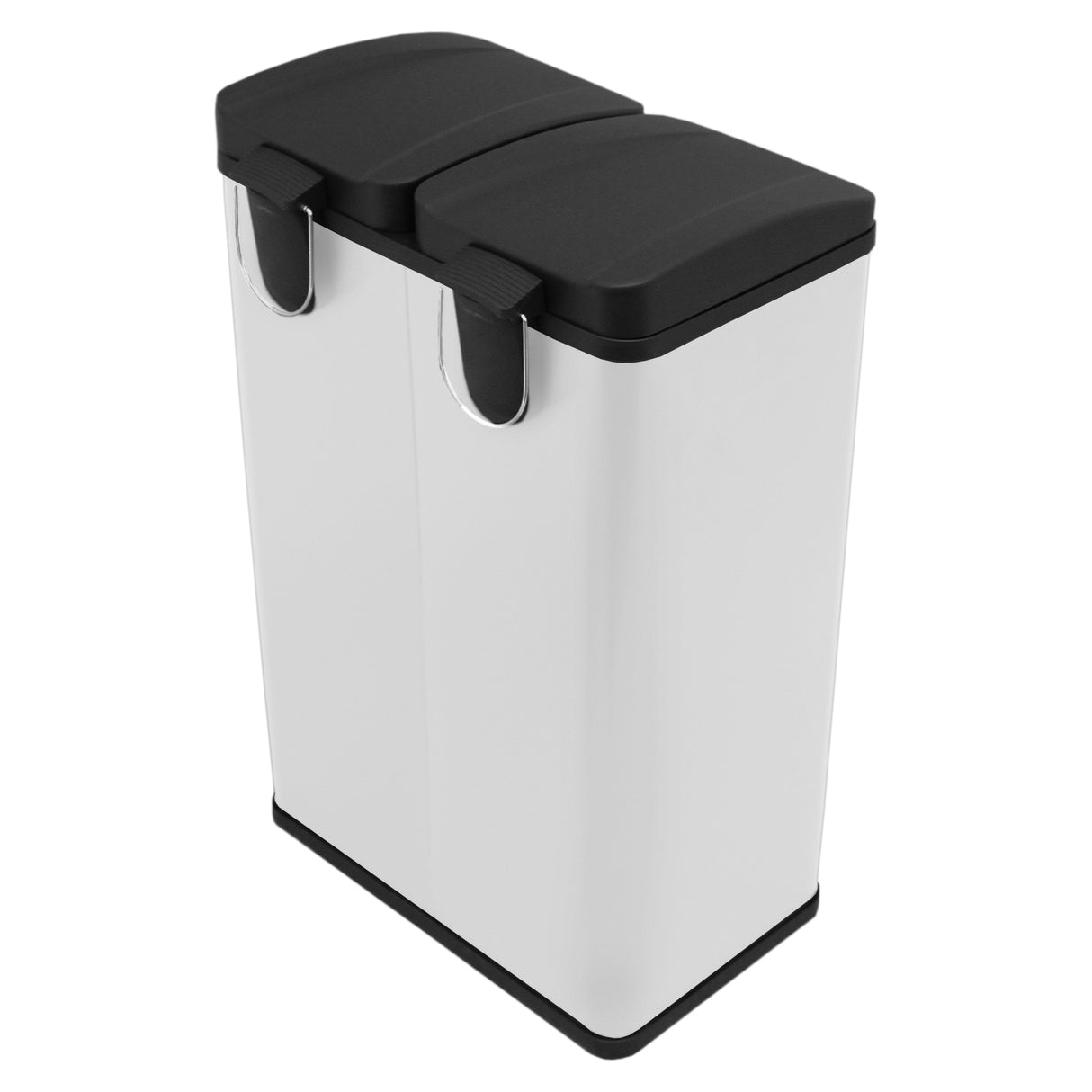 60L Dual Pedal Bin In White