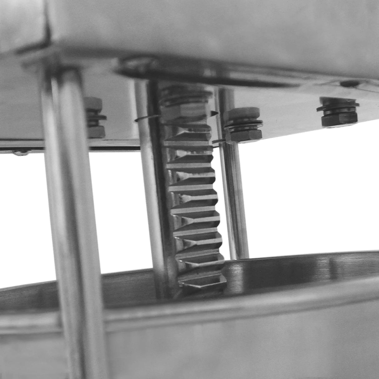 Stainless steel 15L electric sausage stuffer with spiral auger and sturdy frame, designed for efficient meat processing