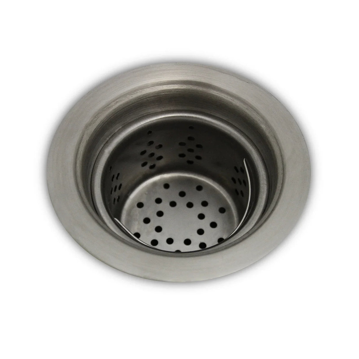 Sleek stainless steel salon backwash chair drain with perforated design, ideal for efficient water drainage in salons