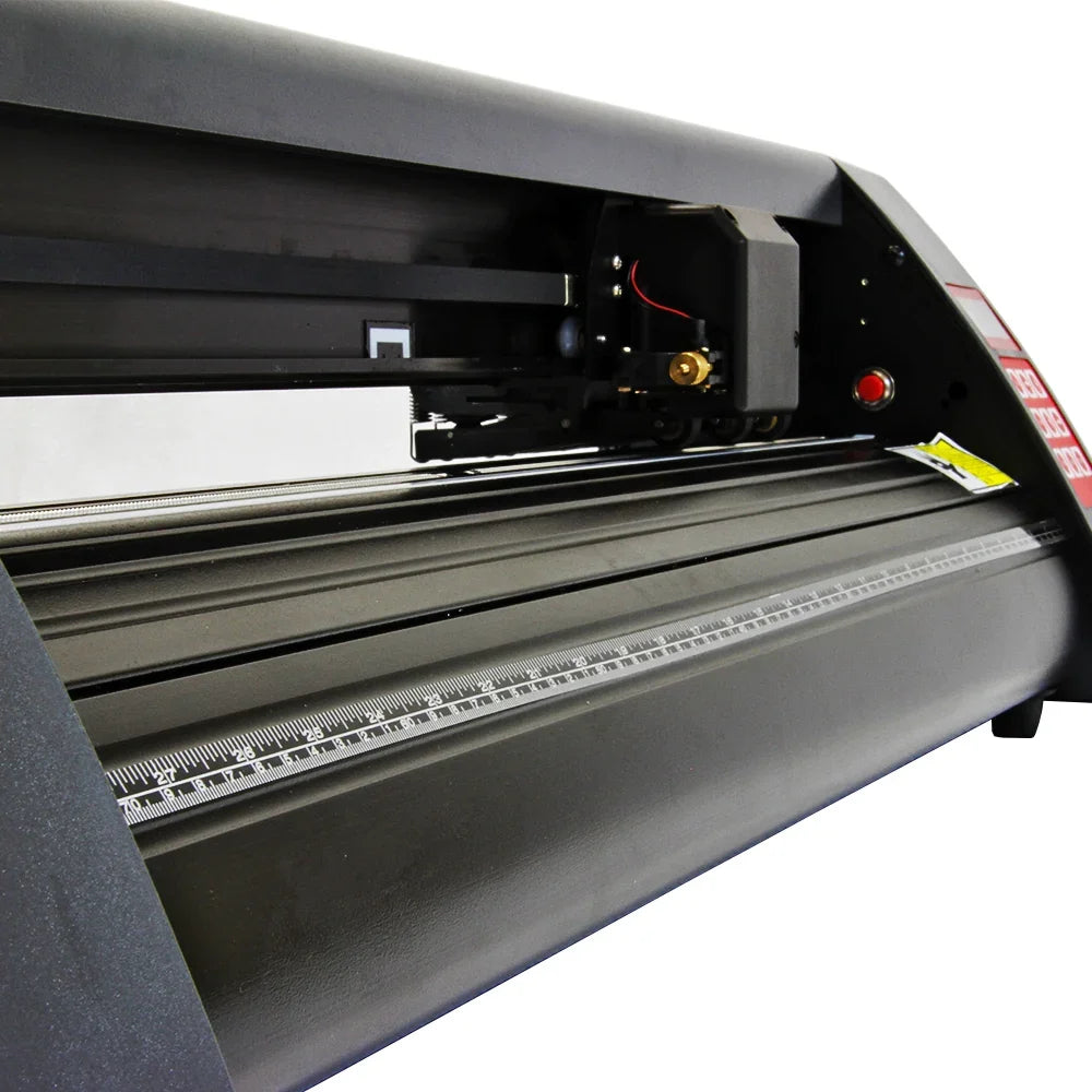 PixMax 38cm vinyl cutter with sleek black design, precision cutting blade, and adjustable rollers for smooth operation