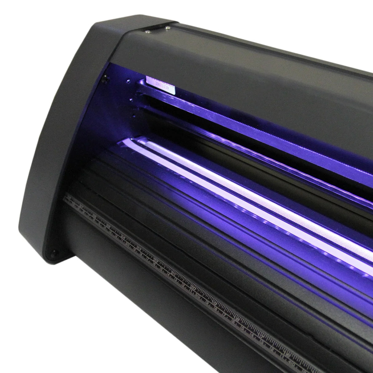1350 vinyl cutter with sleek black casing, LED light guide illuminating the cutting area for precision and clarity