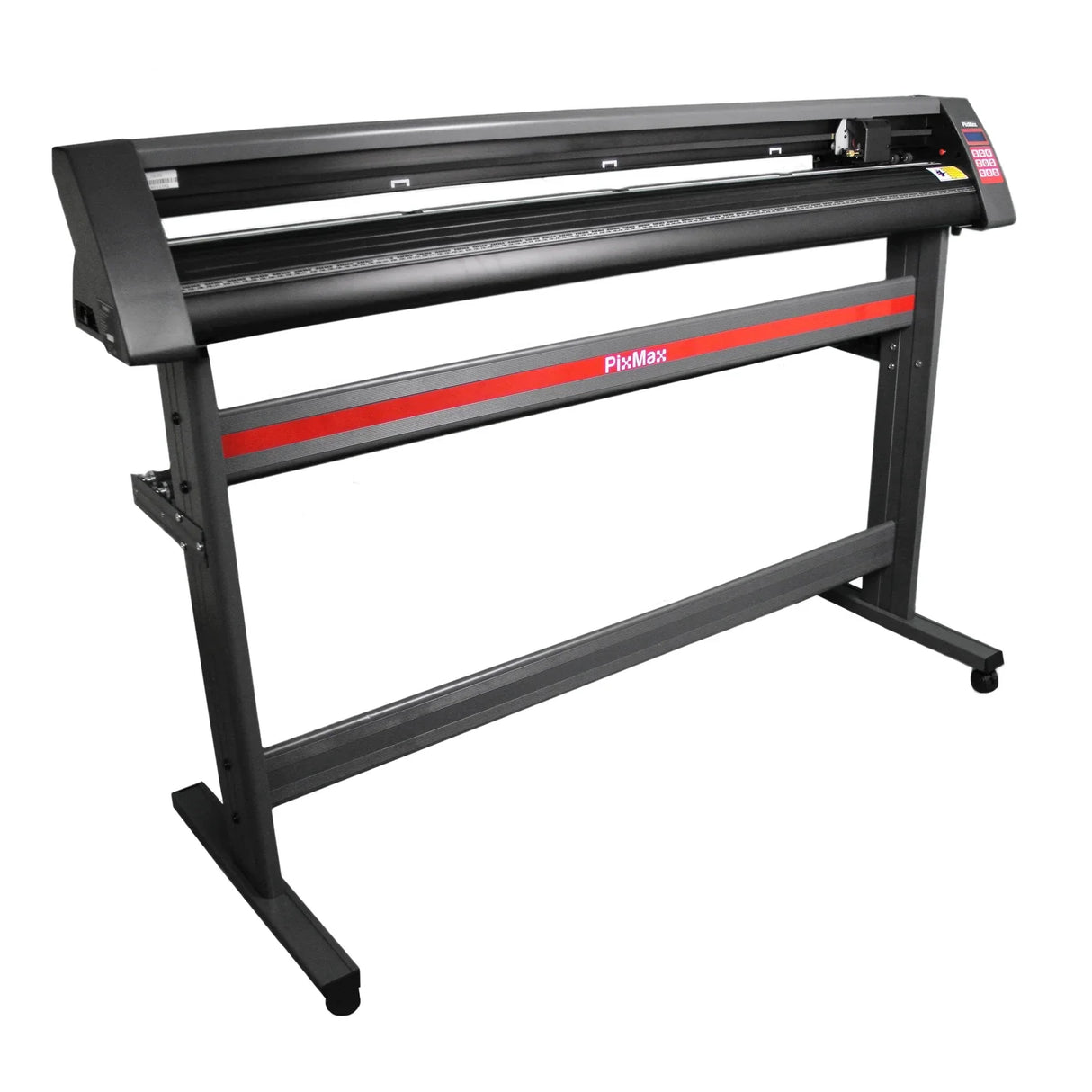 1350 Vinyl Cutter with sturdy black metal stand, red accents, and LED light guide for precise cutting and design work