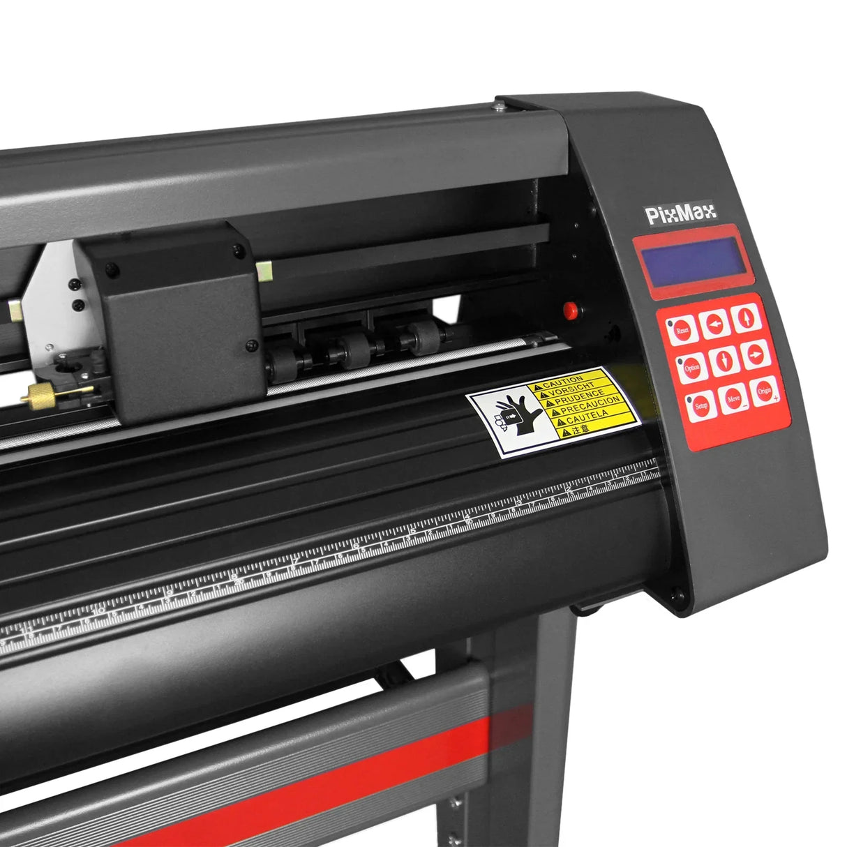 1350 vinyl cutter with a sleek black design, LED light guide, and user-friendly control panel for precise cutting tasks