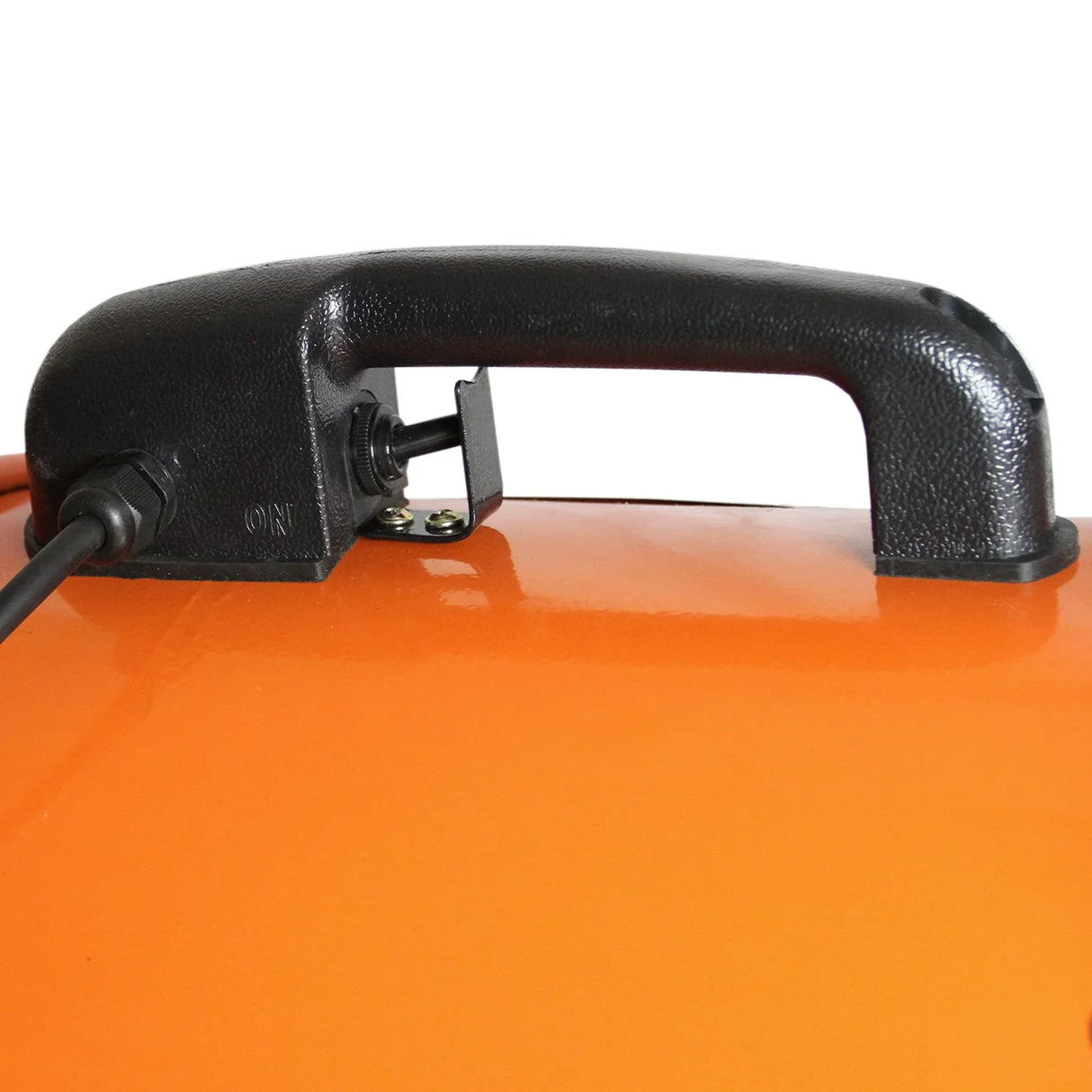 MAXBLAST Dust Extractor features a sturdy black handle, bright orange body, and a power switch, designed for efficient dust collection