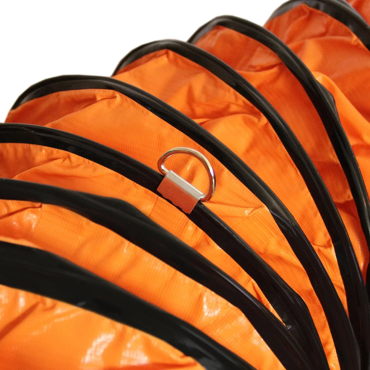 MAXBLAST Dust Extractor features a durable orange duct with black trim, showcasing its flexible design and sturdy construction for efficient dust collection
