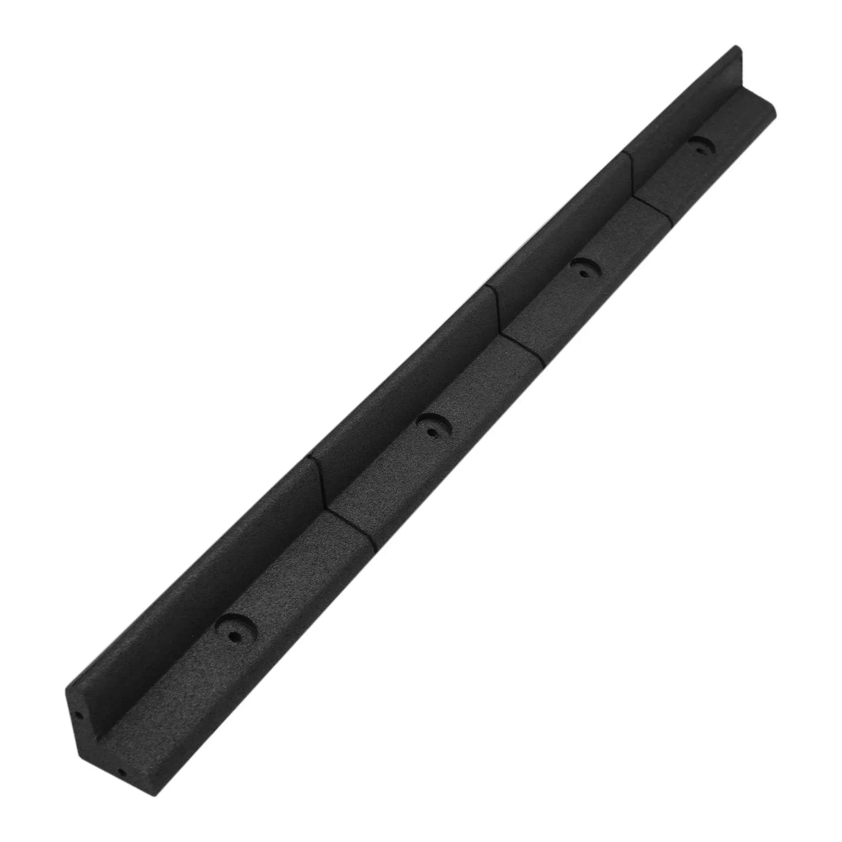 Flexible black lawn edging, 1.2m long, featuring a smooth texture and modular design for easy installation and landscaping versatility