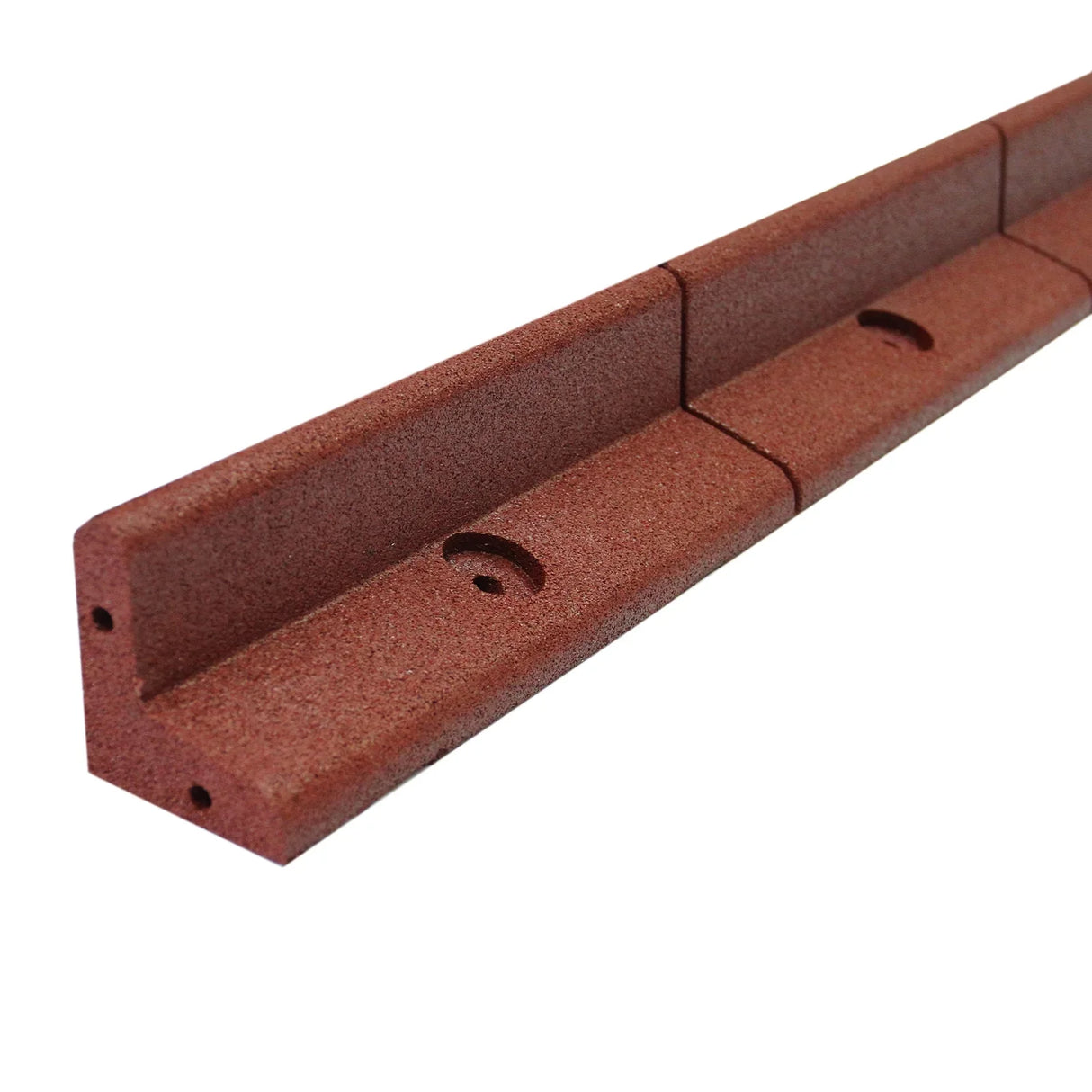 Flexible terracotta lawn edging, 1.2m long, featuring a textured surface and interlocking design for easy installation and durability
