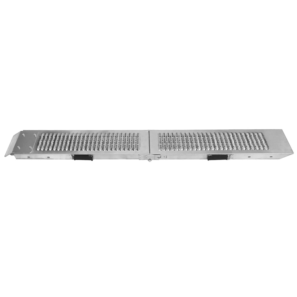 Durable aluminum T-Mech foldable motorbike ramp with a textured surface for grip, featuring a compact design for easy storage