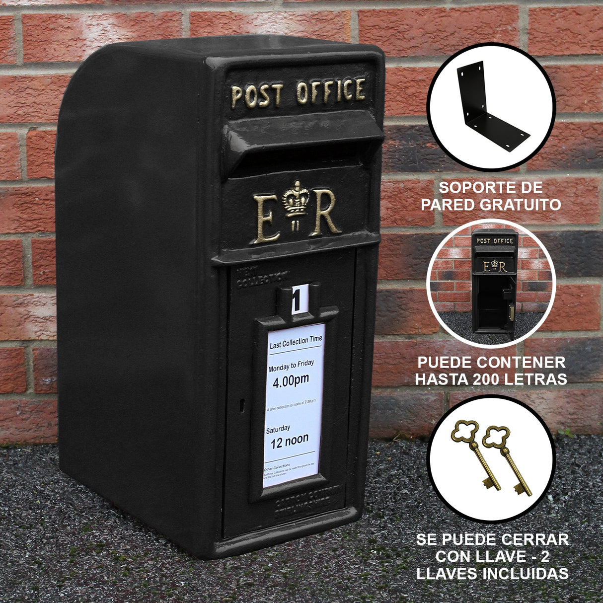 Black Royal Mail Post Box