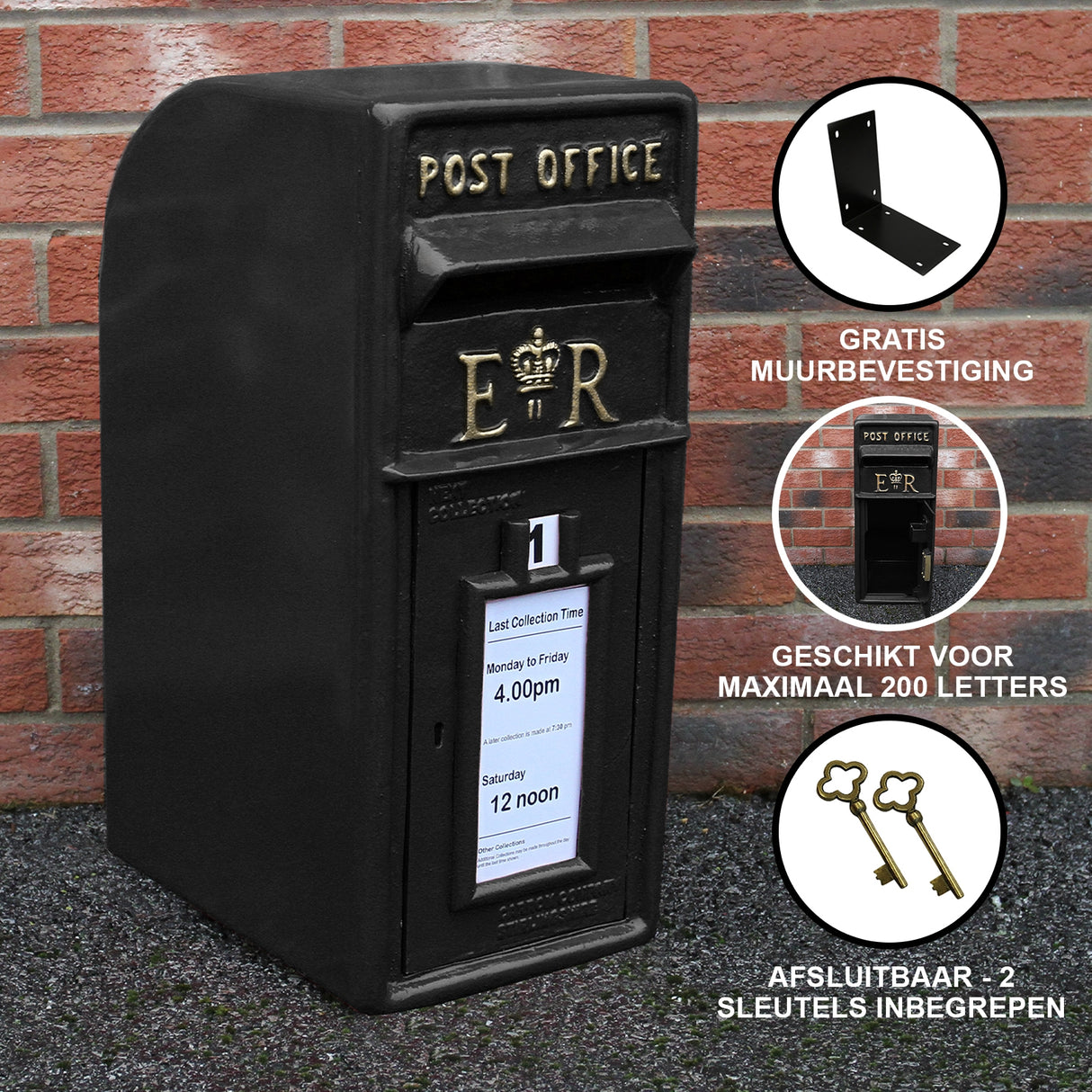 Black Royal Mail Post Box