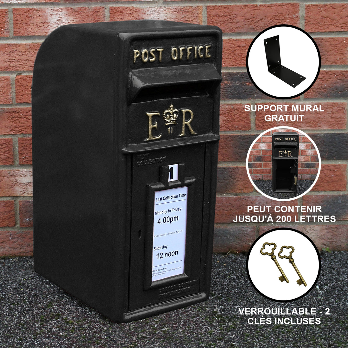 Black Royal Mail Post Box