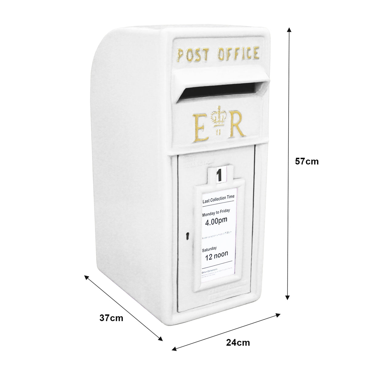 White Royal Mail Post Box with Stand