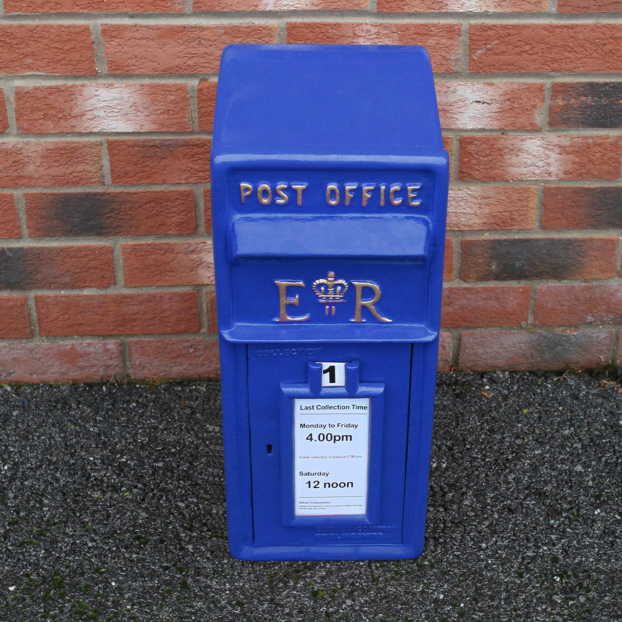 Blue Scottish Post Box with Stand
