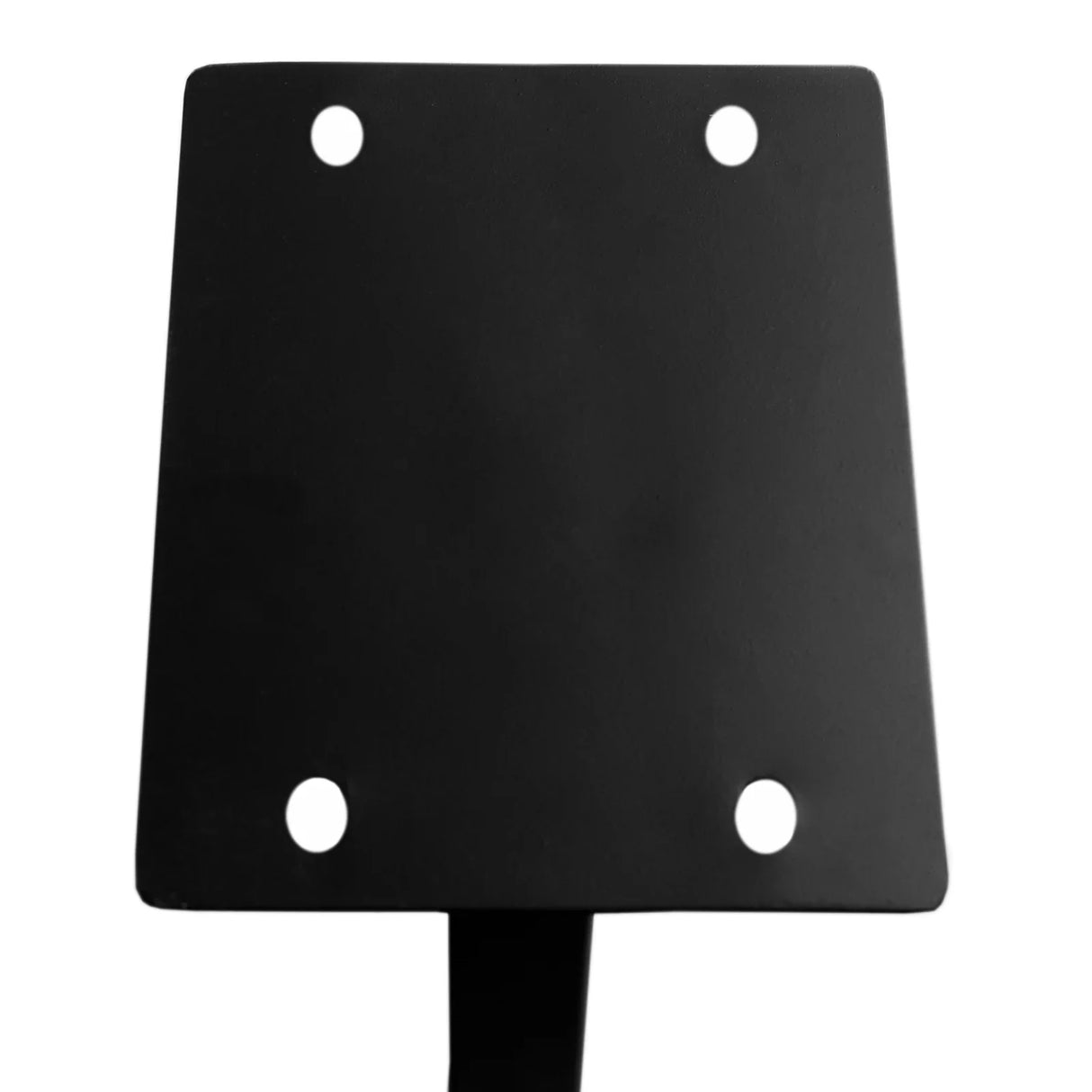 Black metal stand base for a green Irish post box, featuring four mounting holes for secure installation on various surfaces
